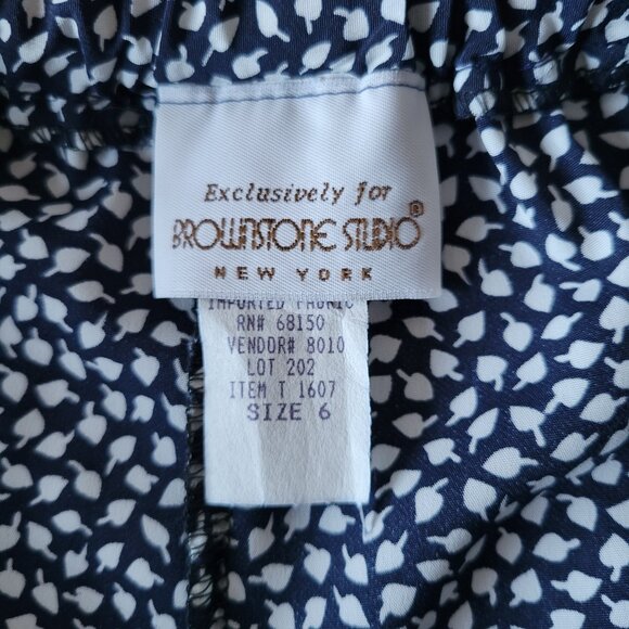 Vintage Brownstone Studio New York, 2pc Pajama Set, Sz 6, Black/White, Like New, - Picture 11 of 15